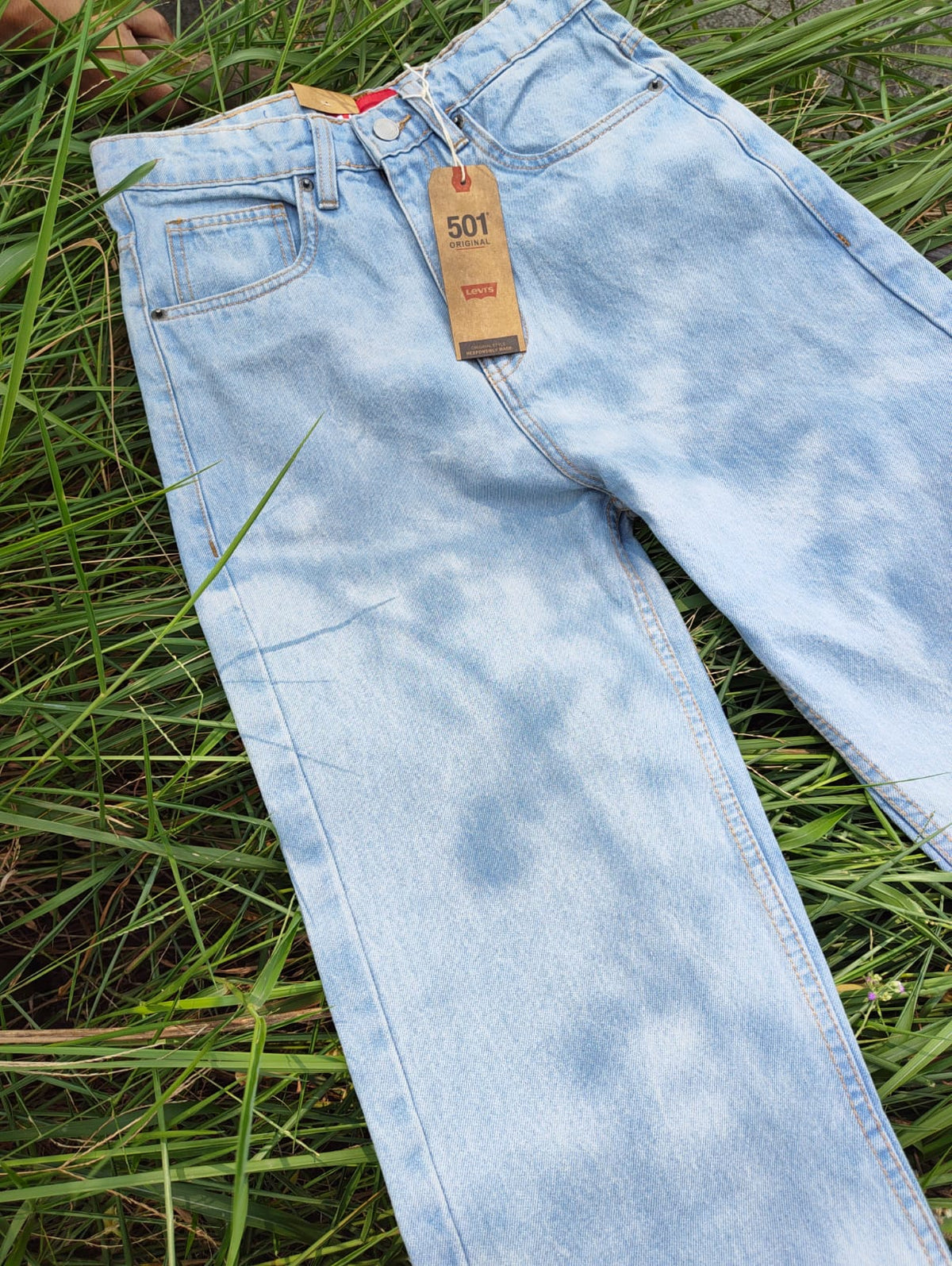 Light Blue Semi baggy Denim Pant