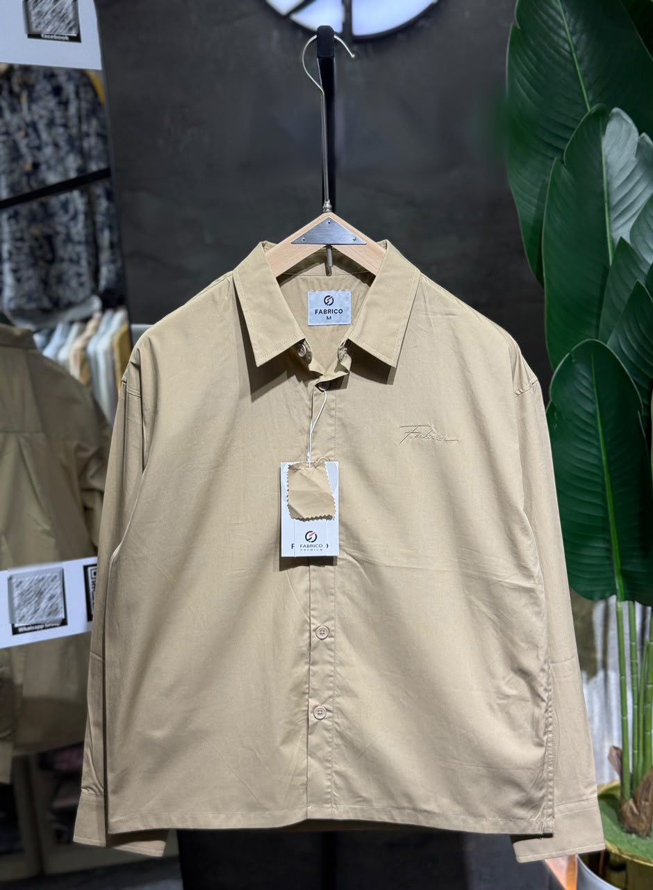 Premium Boxy Shirt β Sand Beige