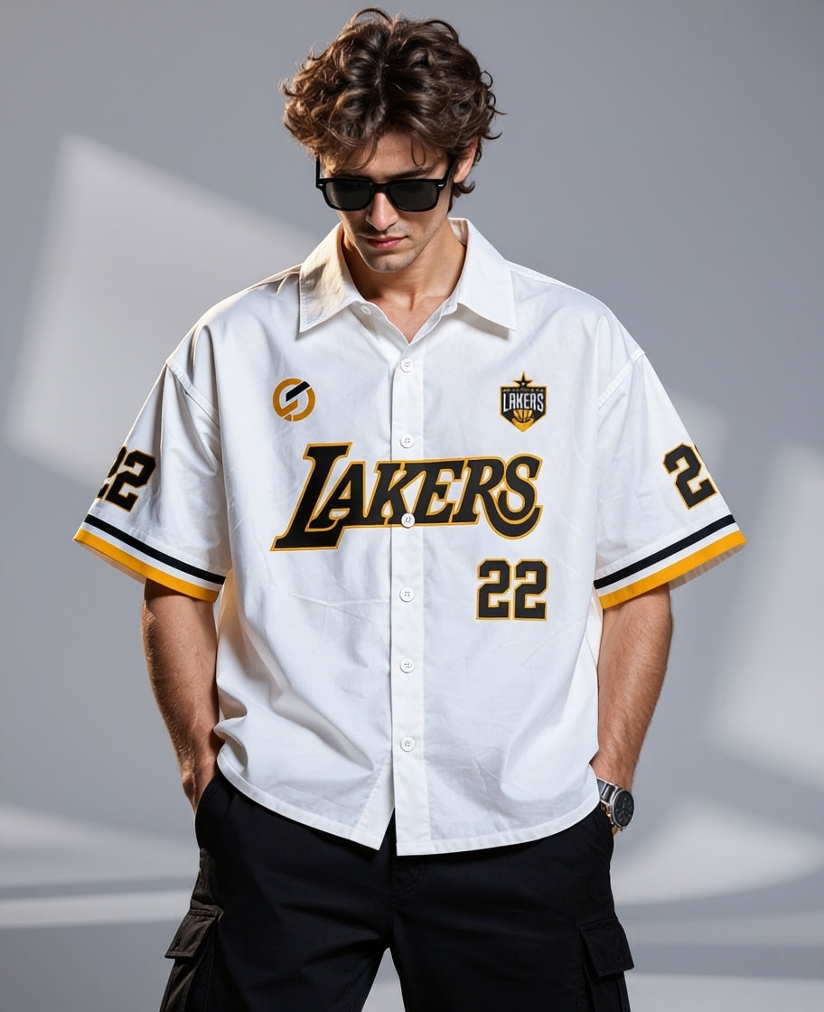 Premium Boxy Half Sleeve Shirt – White