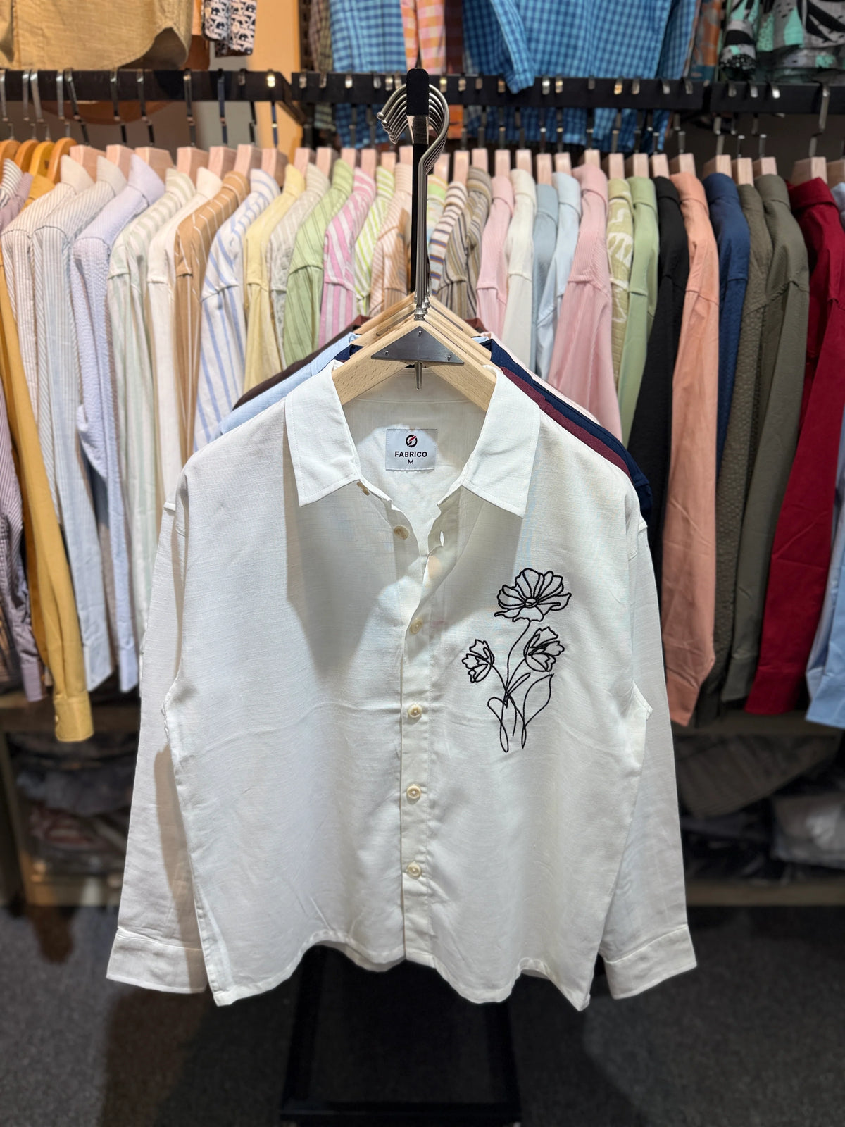 Premium Embroidered Boxy Fit Shirt – Classic White