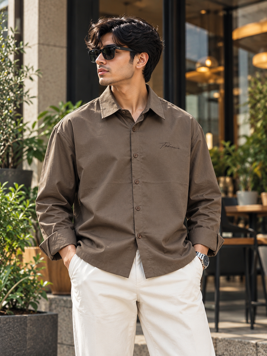 Premium Boxy Shirt – Chocolate Brown