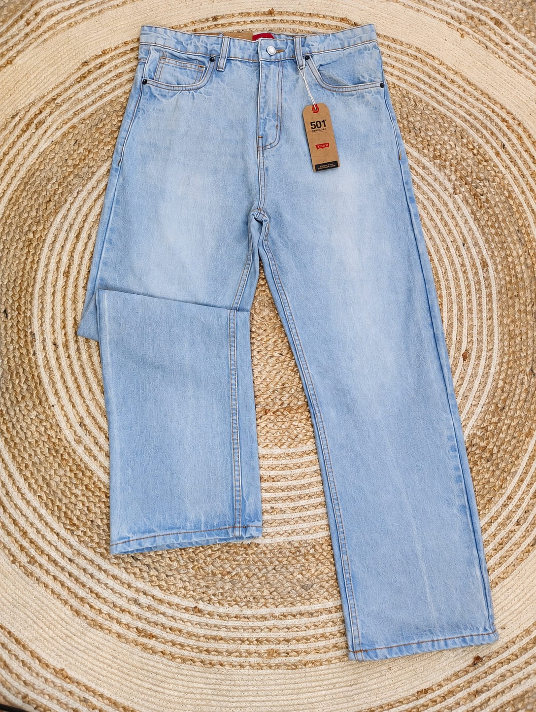 Light Blue Semi baggy Denim Pant