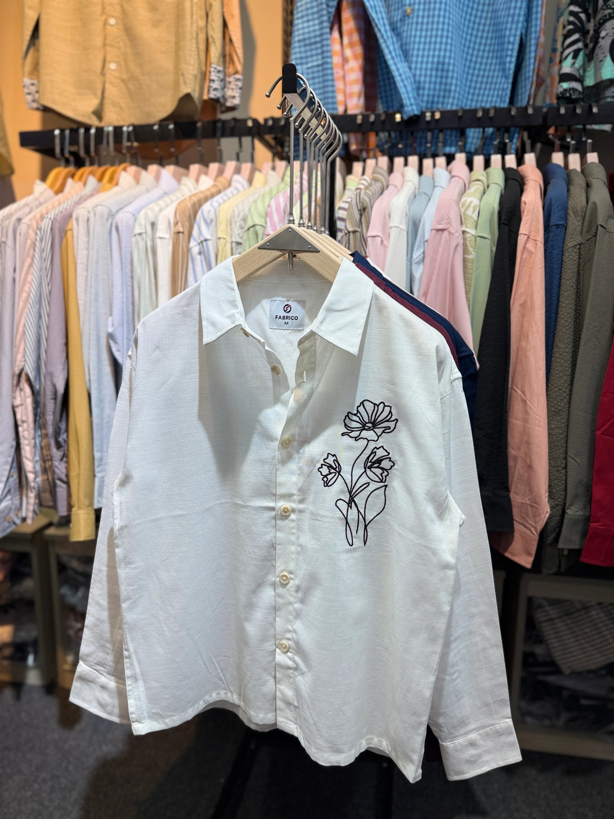 Premium Embroidered Boxy Fit Shirt – Classic White
