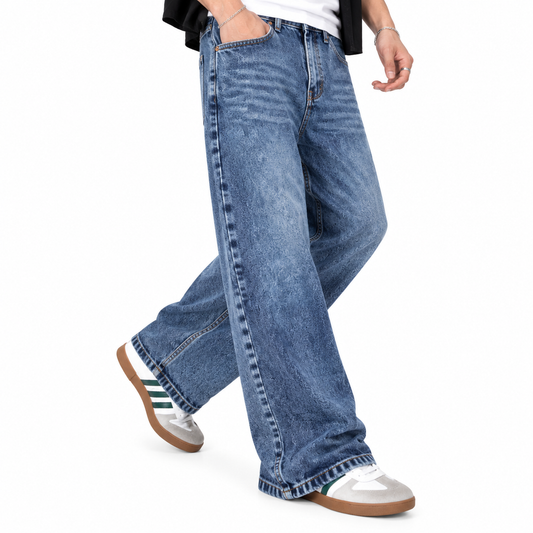 Dark Blue Semi baggy Denim Pant