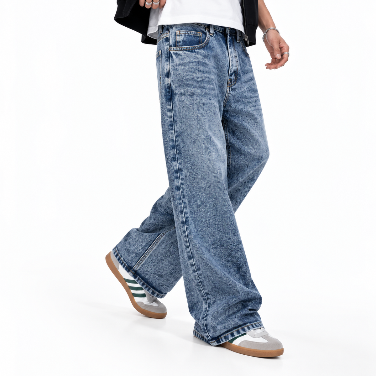 Mid Blue Semi baggy Denim