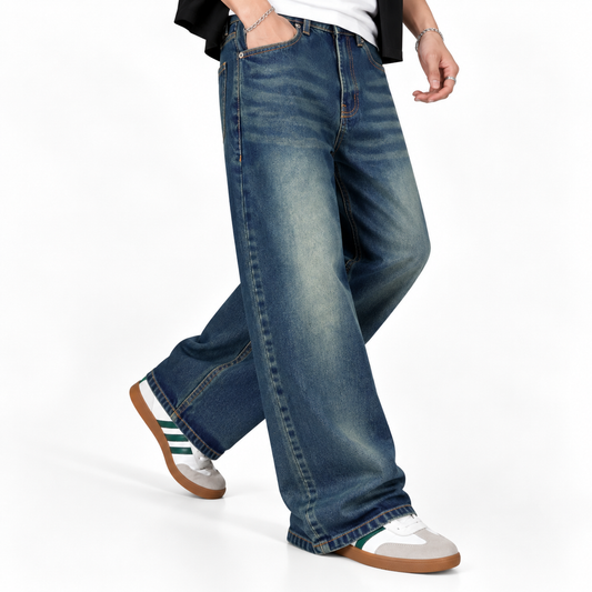 Light Antique Yellow Wash Semi Baggy Denim Pant