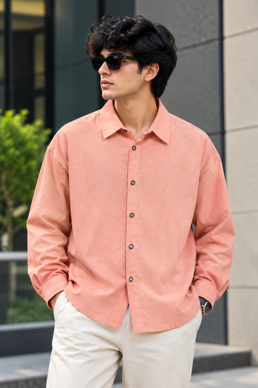 Premium Boxy Shirt – Dusty Peach