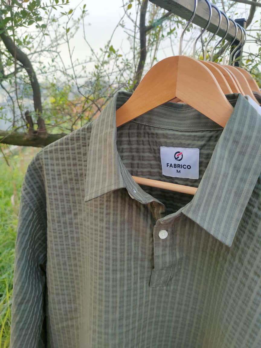 Deep Green Textured Urban Katua Boxy Shirt