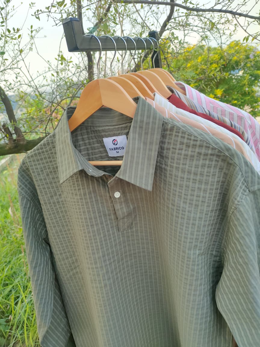 Deep Green Textured Urban Katua Boxy Shirt