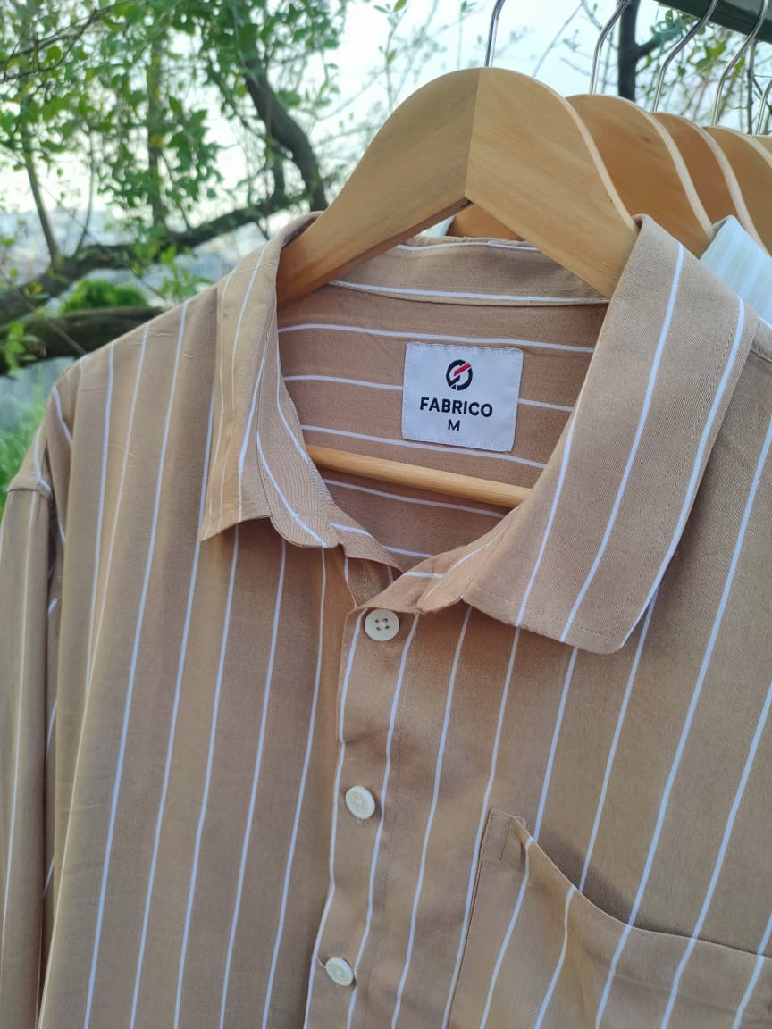 Premium Linen Fabric Boxy Shirt – Deep Beige