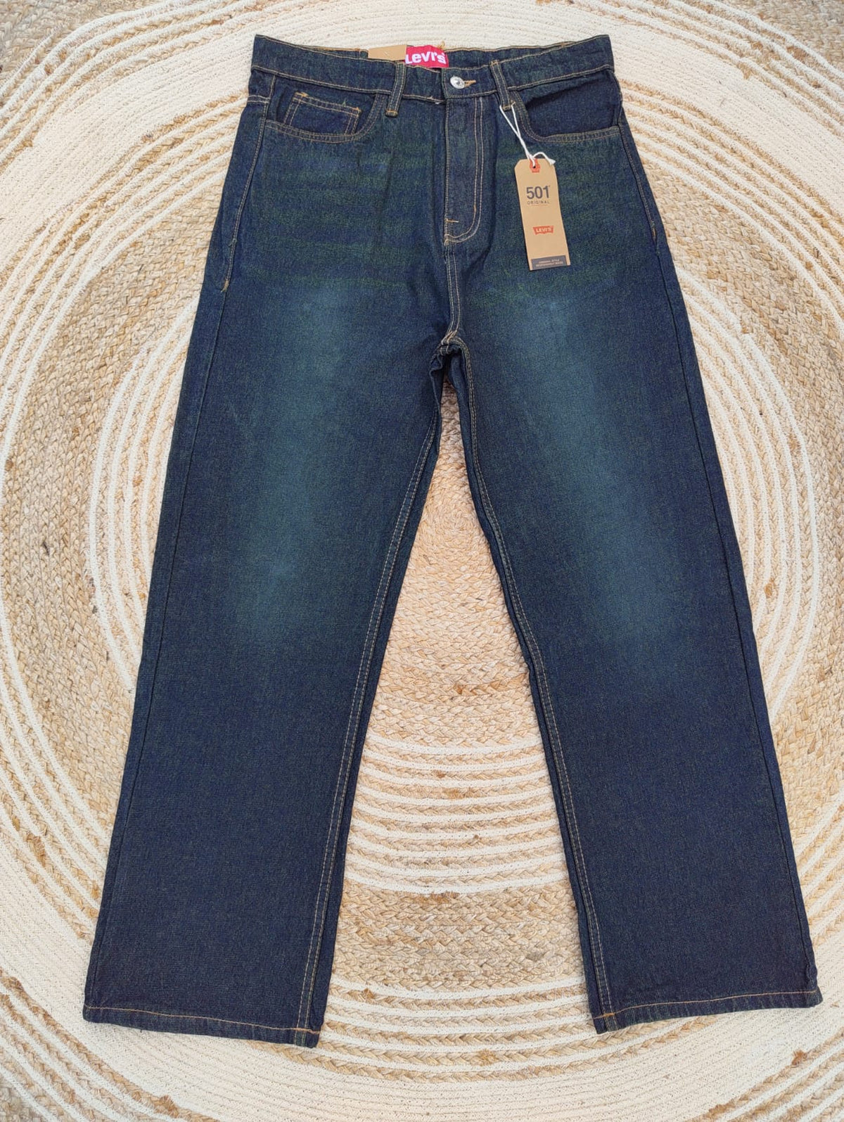 Vintage Grey Green Semi Baggy Denim Pant