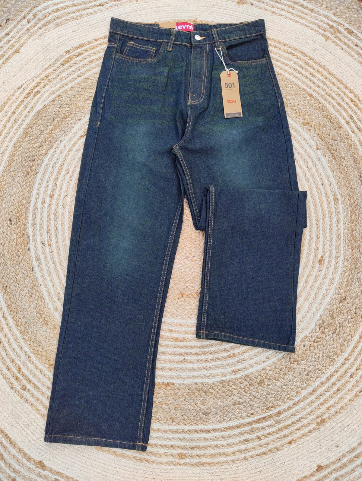 Vintage Grey Green Semi Baggy Denim Pant