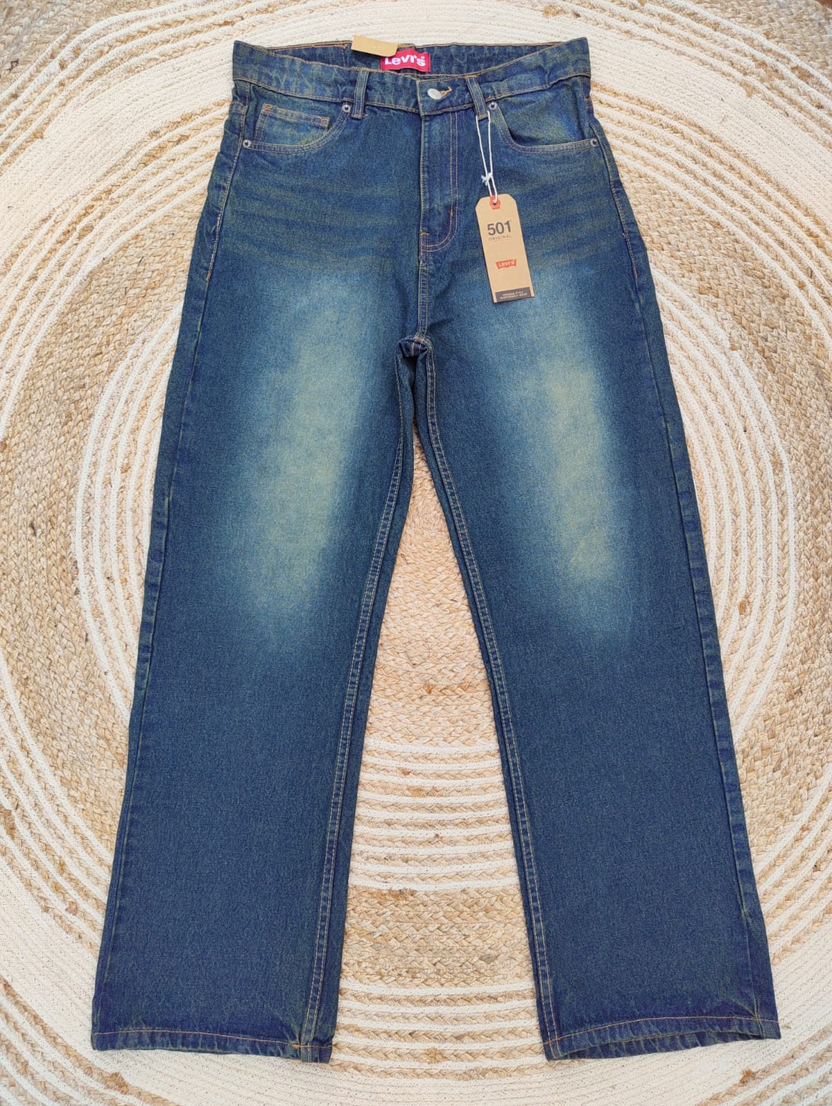 Light Antique Yellow Wash Semi Baggy Denim Pant