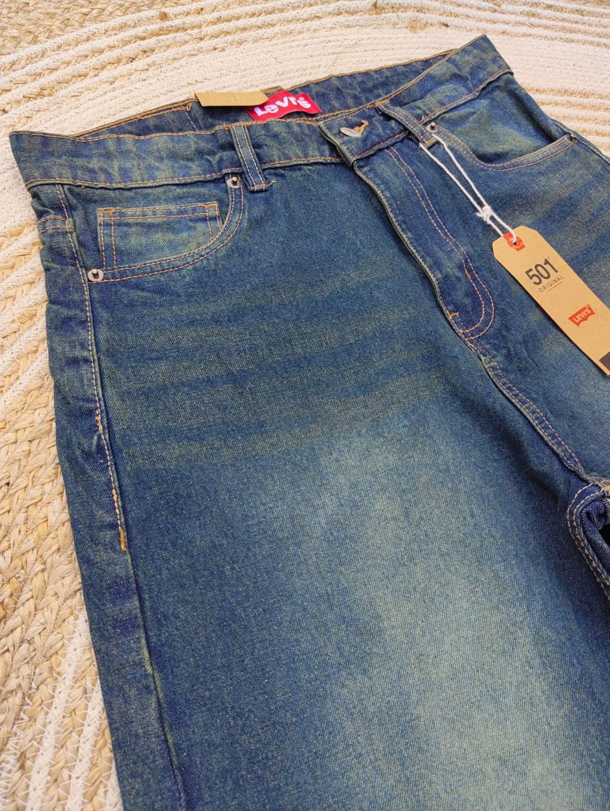 Light Antique Yellow Wash Semi Baggy Denim Pant