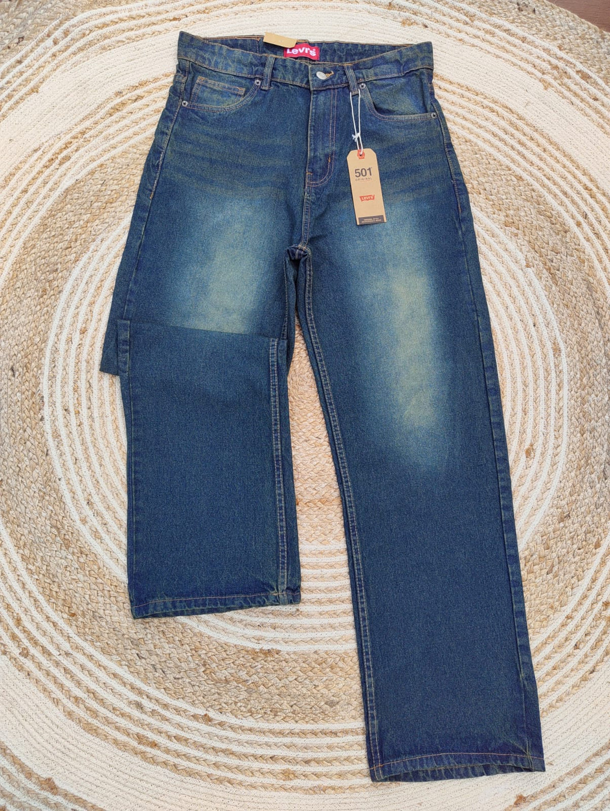 Light Antique Yellow Wash Semi Baggy Denim Pant