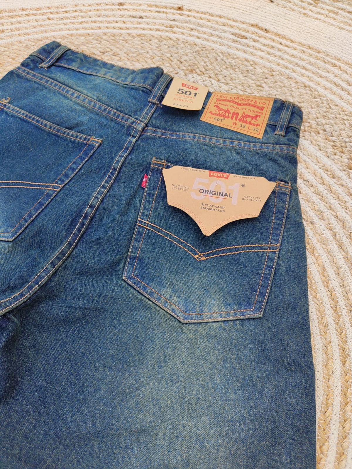 Light Antique Yellow Wash Semi Baggy Denim Pant