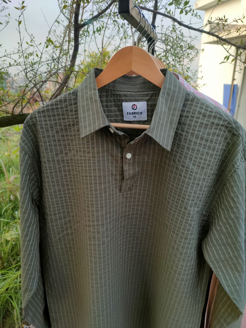 Deep Green Textured Urban Katua Boxy Shirt